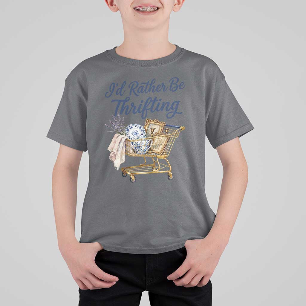 I Would Rather Be Thrifting T Shirt For Kid Funny Shopping Quote Thrift Lover