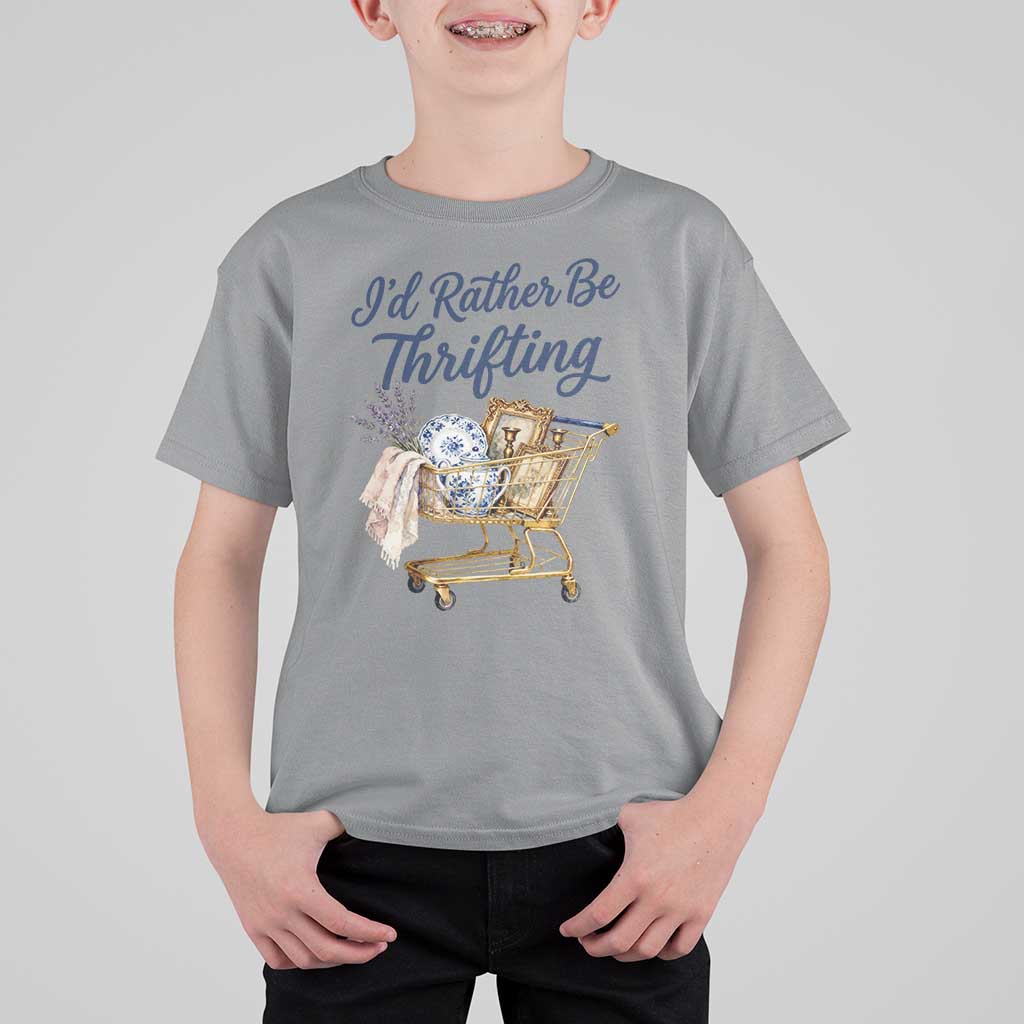 I Would Rather Be Thrifting T Shirt For Kid Funny Shopping Quote Thrift Lover