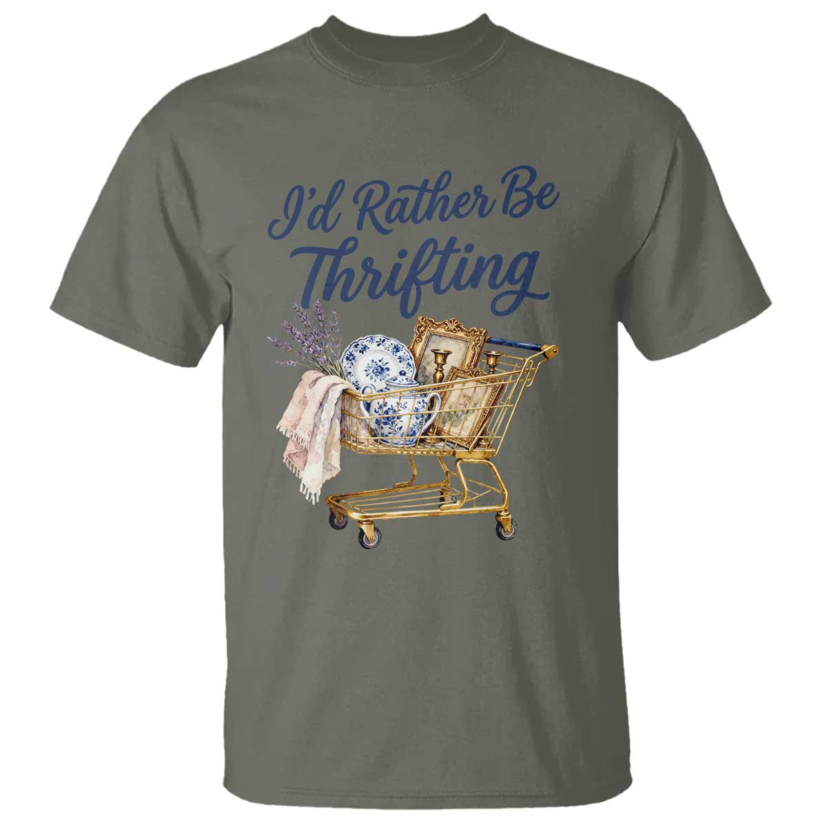 I Would Rather Be Thrifting T Shirt Funny Shopping Quote Thrift Lover