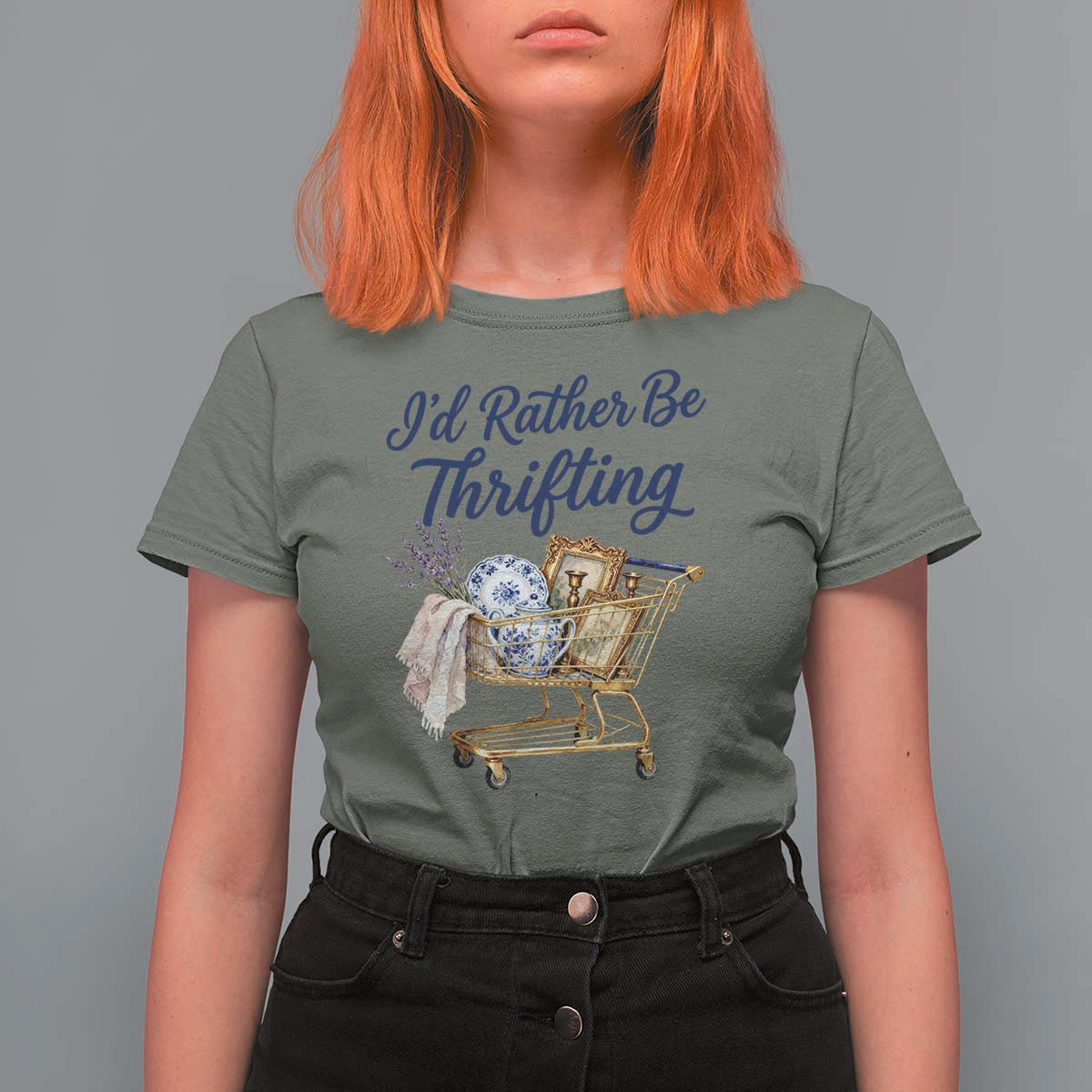 I Would Rather Be Thrifting T Shirt For Women Funny Shopping Quote Thrift Lover