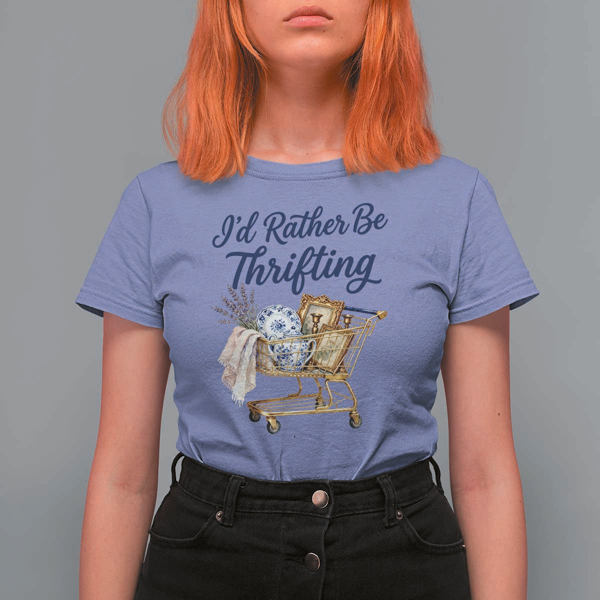 I Would Rather Be Thrifting T Shirt For Women Funny Shopping Quote Thrift Lover