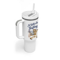 I Would Rather Be Thrifting Tumbler With Handle Funny Shopping Quote Thrift Lover