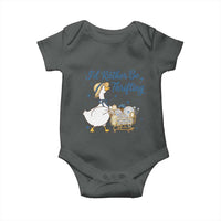 Silly Goose I Would Rather Be Thrifting Baby Onesie Funny Shopping Goose
