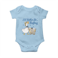 Silly Goose I Would Rather Be Thrifting Baby Onesie Funny Shopping Goose