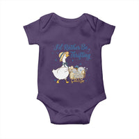 Silly Goose I Would Rather Be Thrifting Baby Onesie Funny Shopping Goose