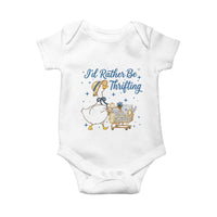 Silly Goose I Would Rather Be Thrifting Baby Onesie Funny Shopping Goose
