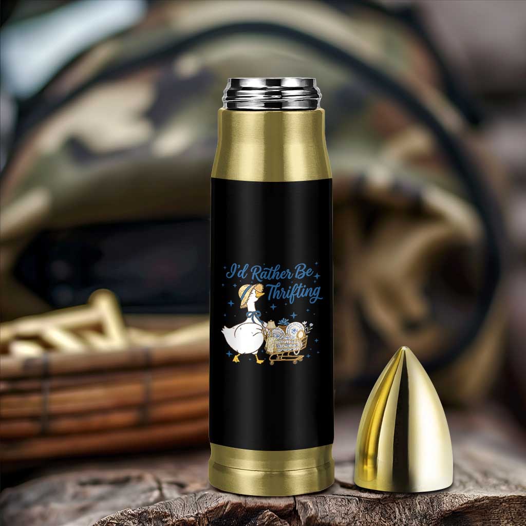Silly Goose I Would Rather Be Thrifting Bullet Tumbler Funny Shopping Goose