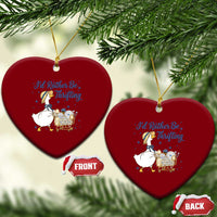 Silly Goose I Would Rather Be Thrifting Ceramic Ornament Funny Shopping Goose