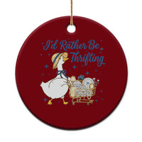 Silly Goose I Would Rather Be Thrifting Ceramic Ornament Funny Shopping Goose