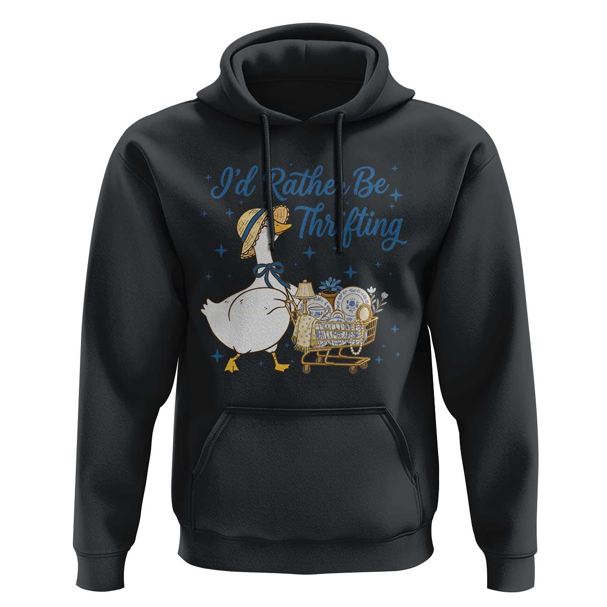Silly Goose I Would Rather Be Thrifting Hoodie Funny Shopping Goose