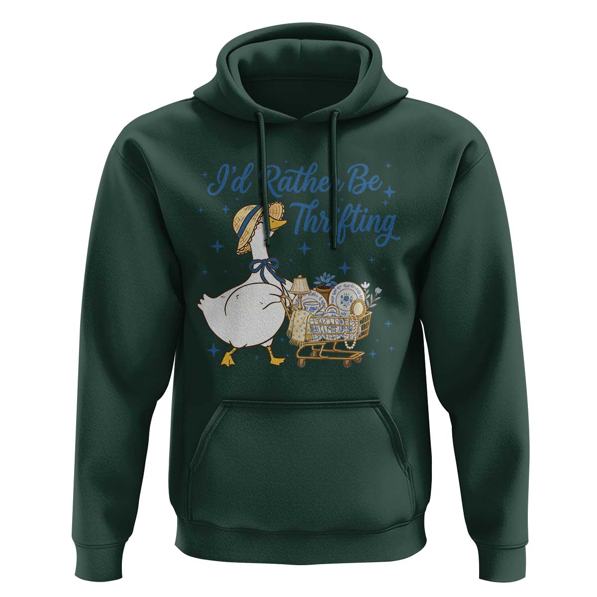 Silly Goose I Would Rather Be Thrifting Hoodie Funny Shopping Goose