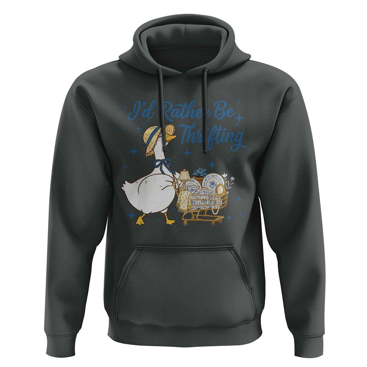 Silly Goose I Would Rather Be Thrifting Hoodie Funny Shopping Goose