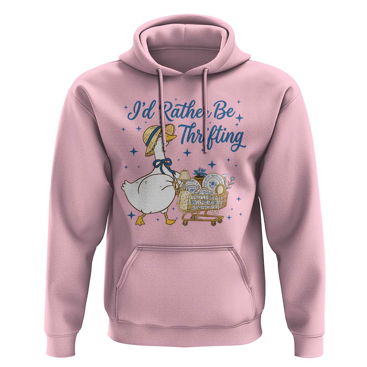 Silly Goose I Would Rather Be Thrifting Hoodie Funny Shopping Goose