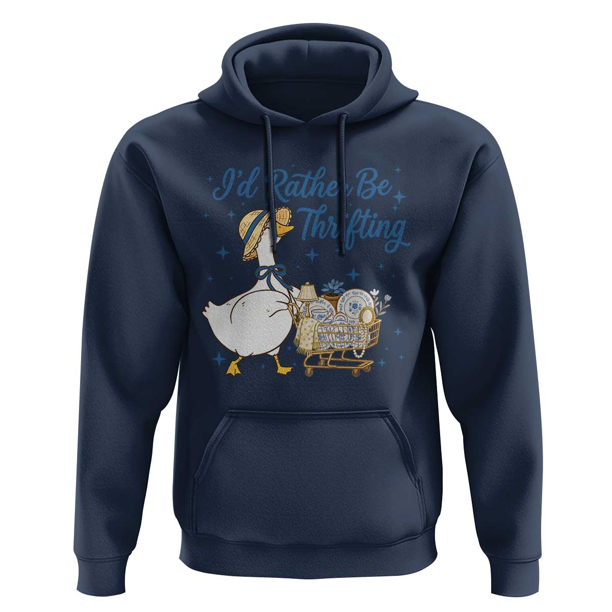 Silly Goose I Would Rather Be Thrifting Hoodie Funny Shopping Goose