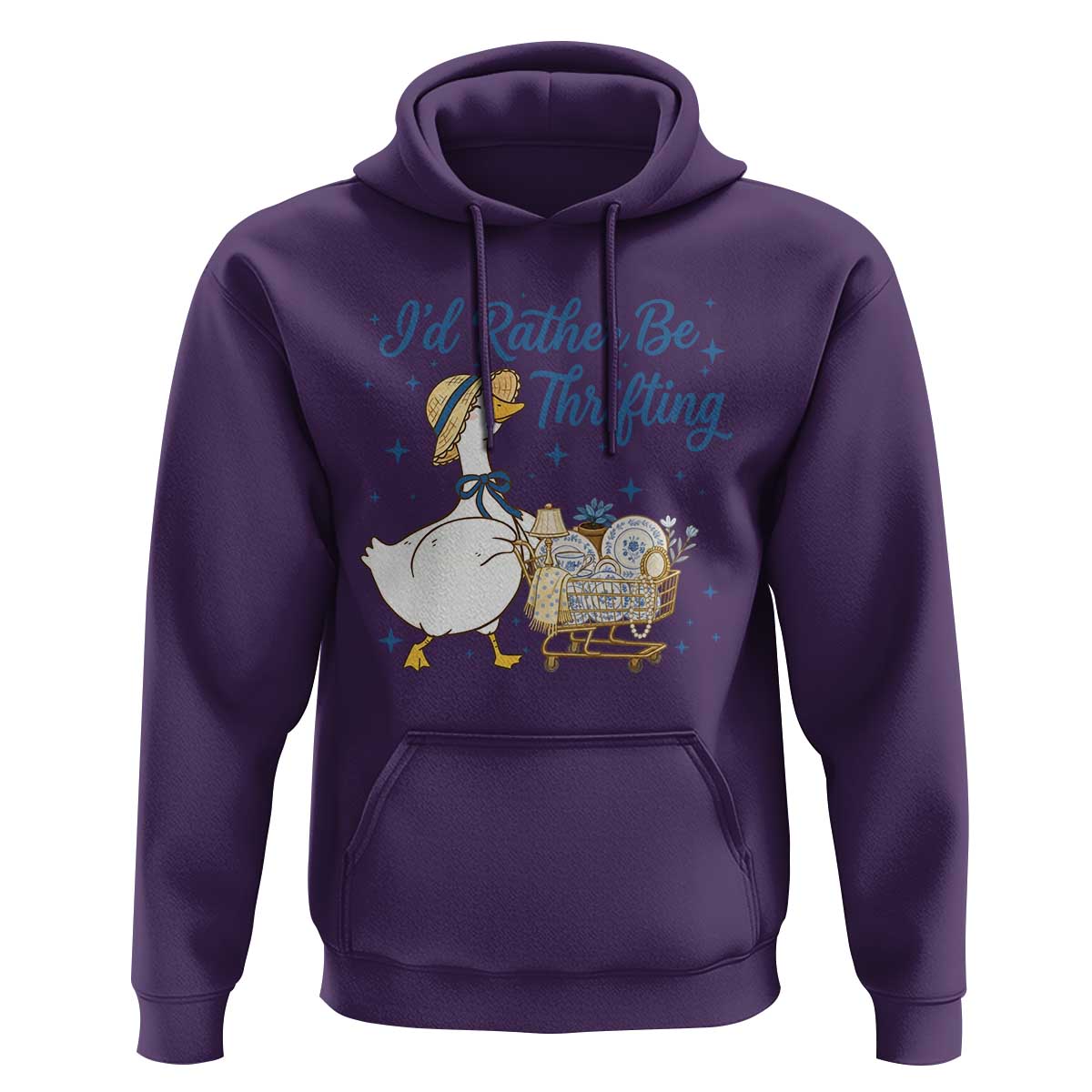 Silly Goose I Would Rather Be Thrifting Hoodie Funny Shopping Goose