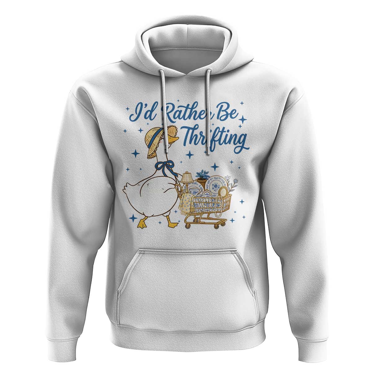 Silly Goose I Would Rather Be Thrifting Hoodie Funny Shopping Goose