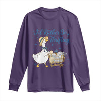 Silly Goose I Would Rather Be Thrifting Long Sleeve Shirt Funny Shopping Goose