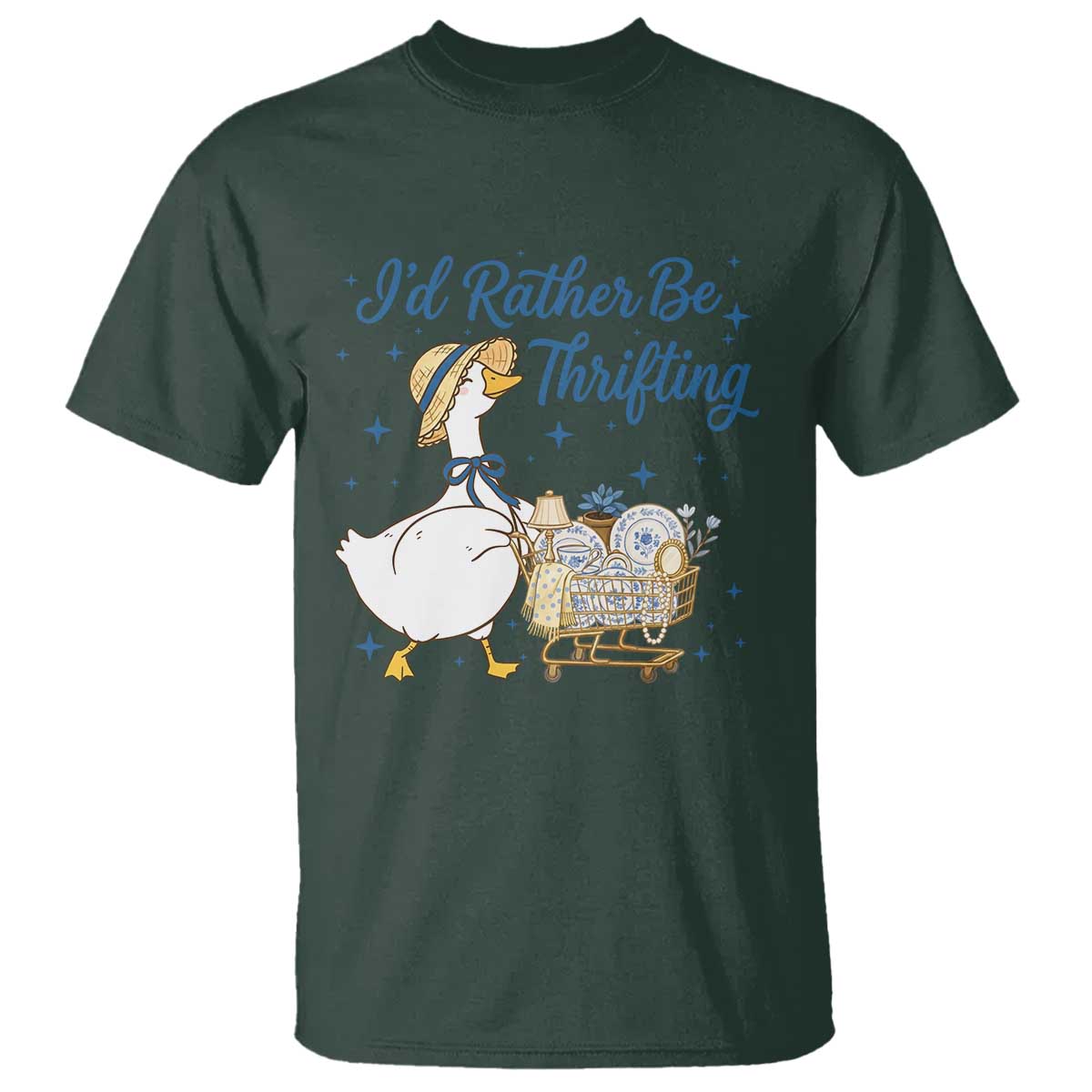 Silly Goose I Would Rather Be Thrifting T Shirt Funny Shopping Goose