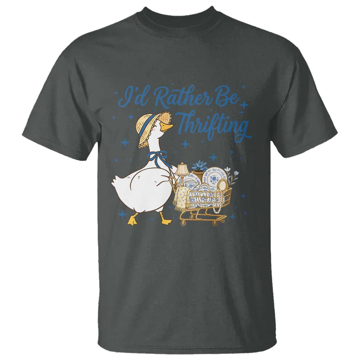 Silly Goose I Would Rather Be Thrifting T Shirt Funny Shopping Goose