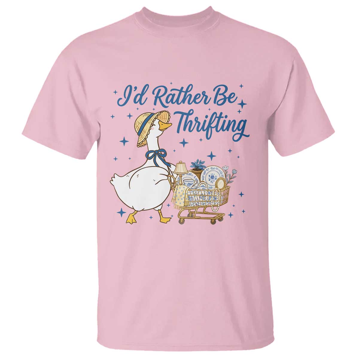 Silly Goose I Would Rather Be Thrifting T Shirt Funny Shopping Goose