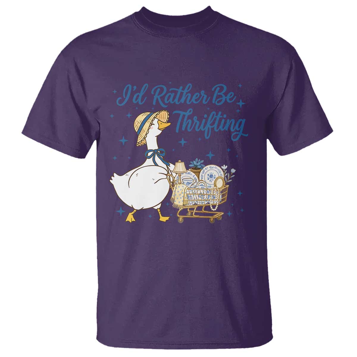 Silly Goose I Would Rather Be Thrifting T Shirt Funny Shopping Goose