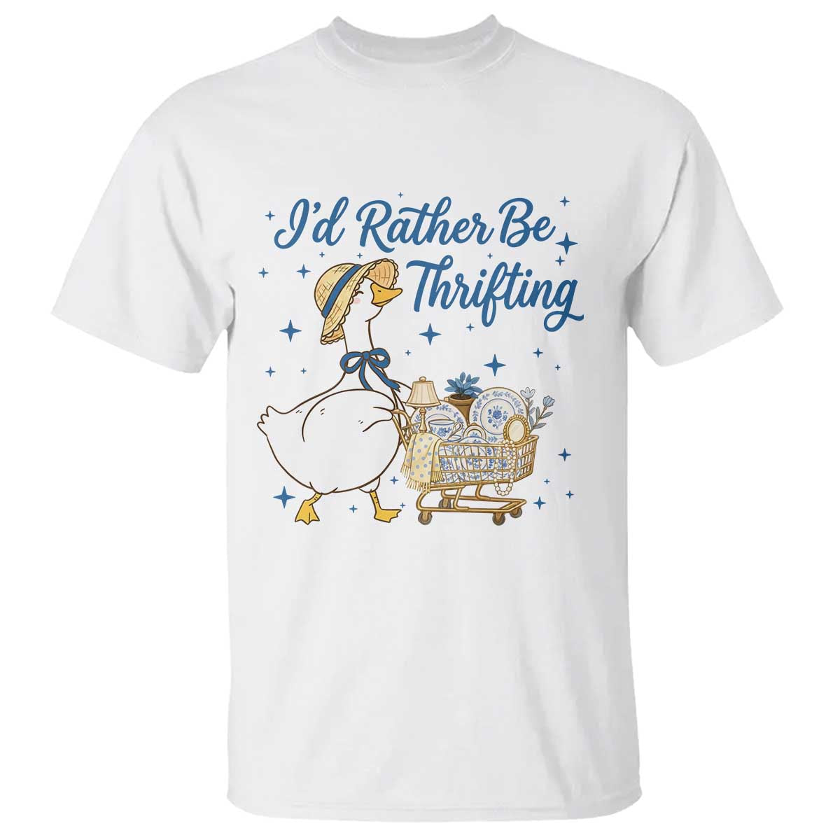 Silly Goose I Would Rather Be Thrifting T Shirt Funny Shopping Goose