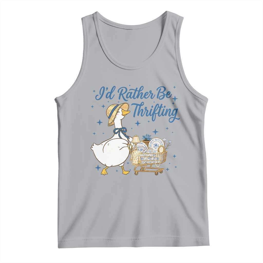 Silly Goose I Would Rather Be Thrifting Tank Top Funny Shopping Goose