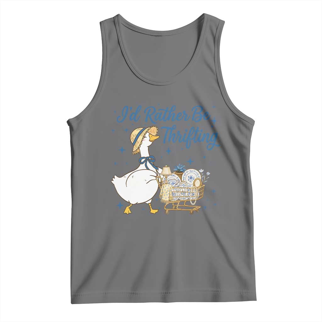 Silly Goose I Would Rather Be Thrifting Tank Top Funny Shopping Goose