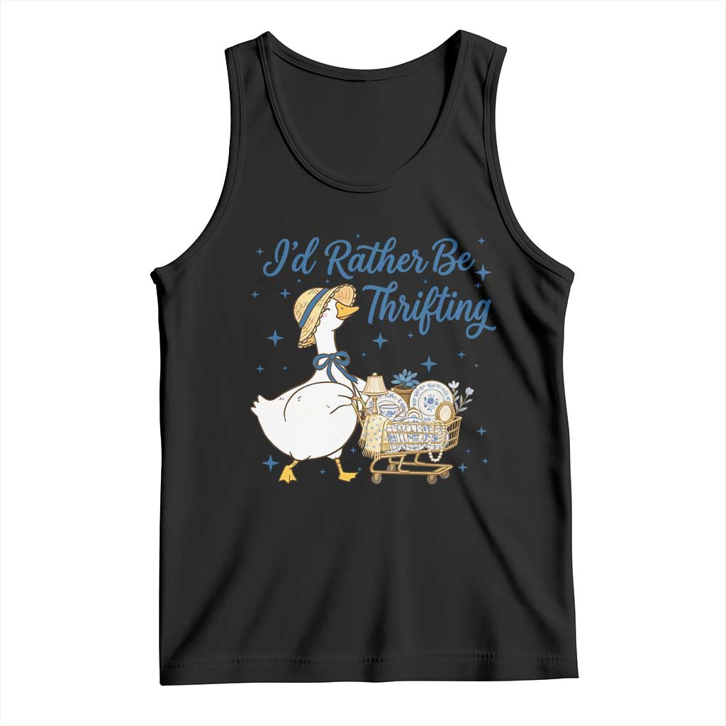 Silly Goose I Would Rather Be Thrifting Tank Top Funny Shopping Goose