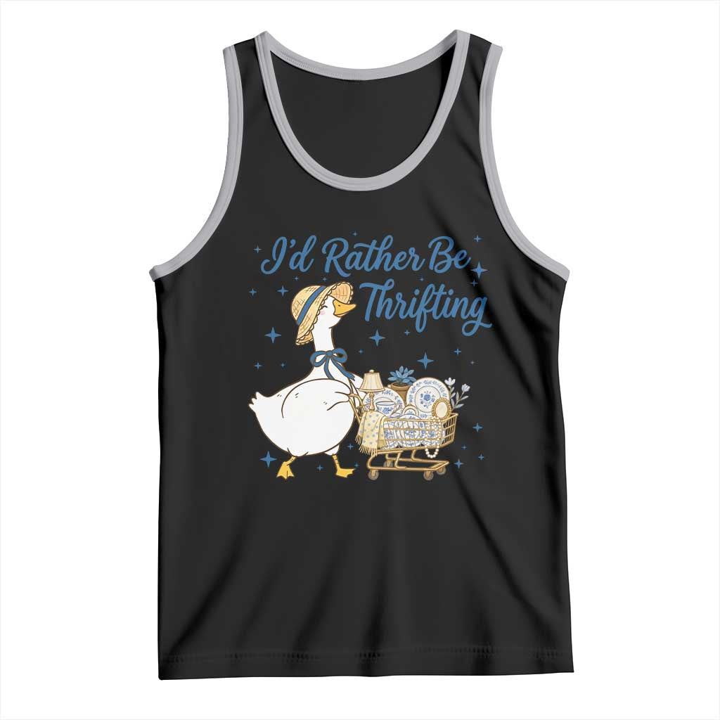 Silly Goose I Would Rather Be Thrifting Tank Top Funny Shopping Goose
