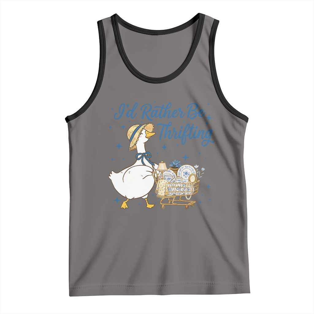 Silly Goose I Would Rather Be Thrifting Tank Top Funny Shopping Goose