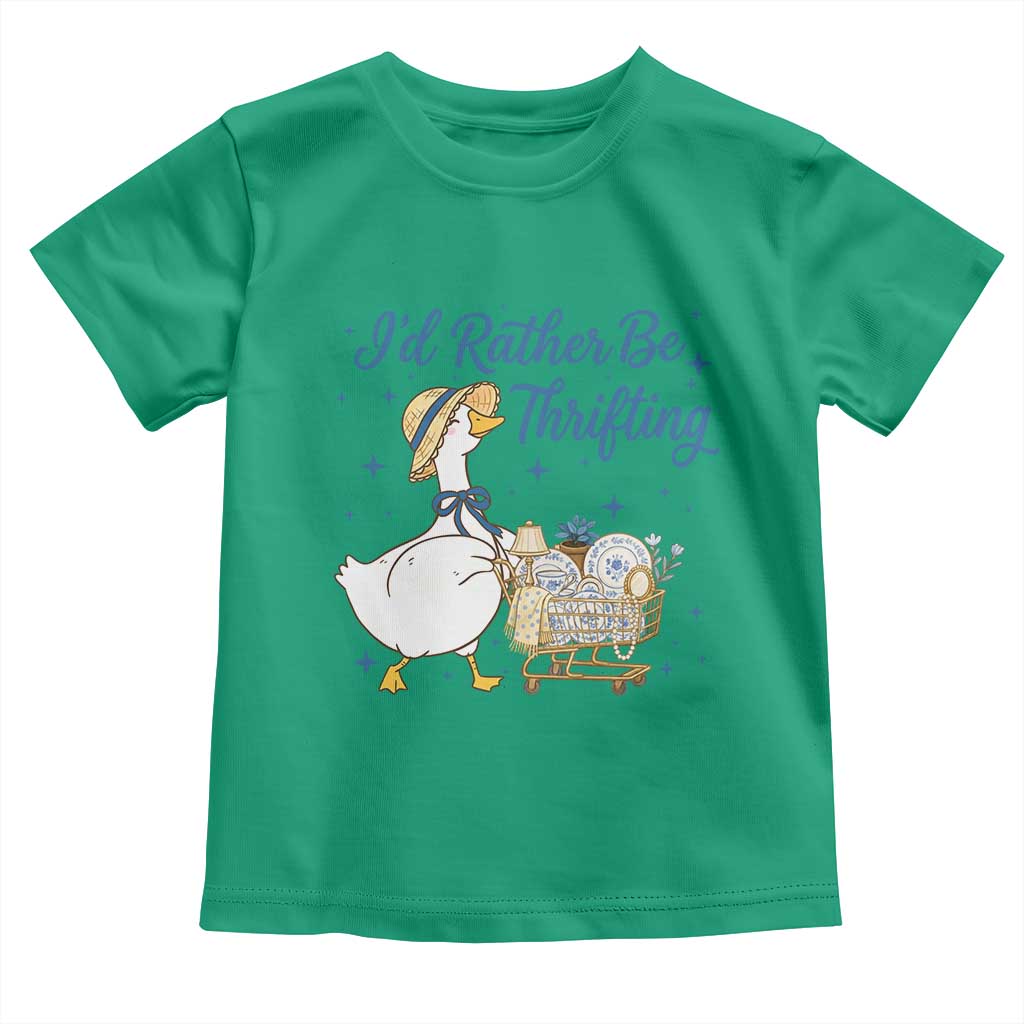 Silly Goose I Would Rather Be Thrifting Toddler T Shirt Funny Shopping Goose