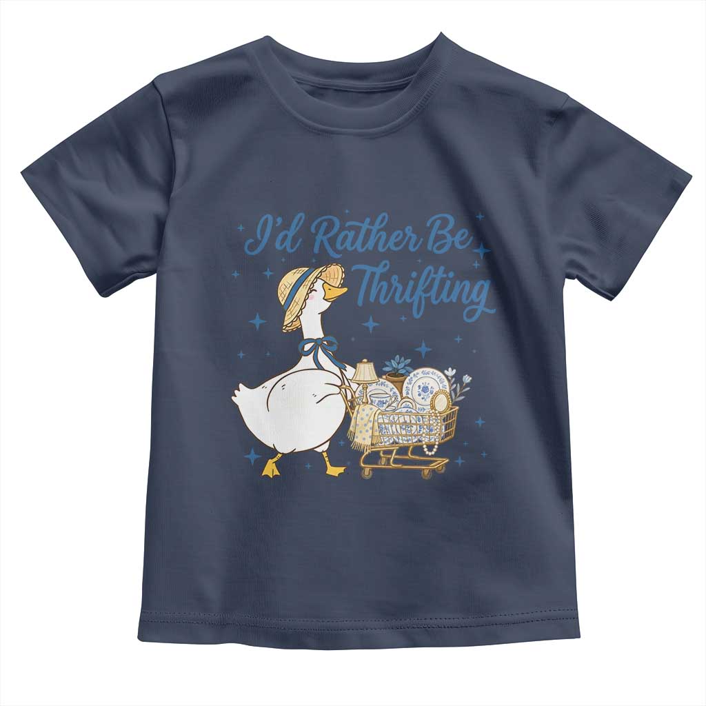 Silly Goose I Would Rather Be Thrifting Toddler T Shirt Funny Shopping Goose