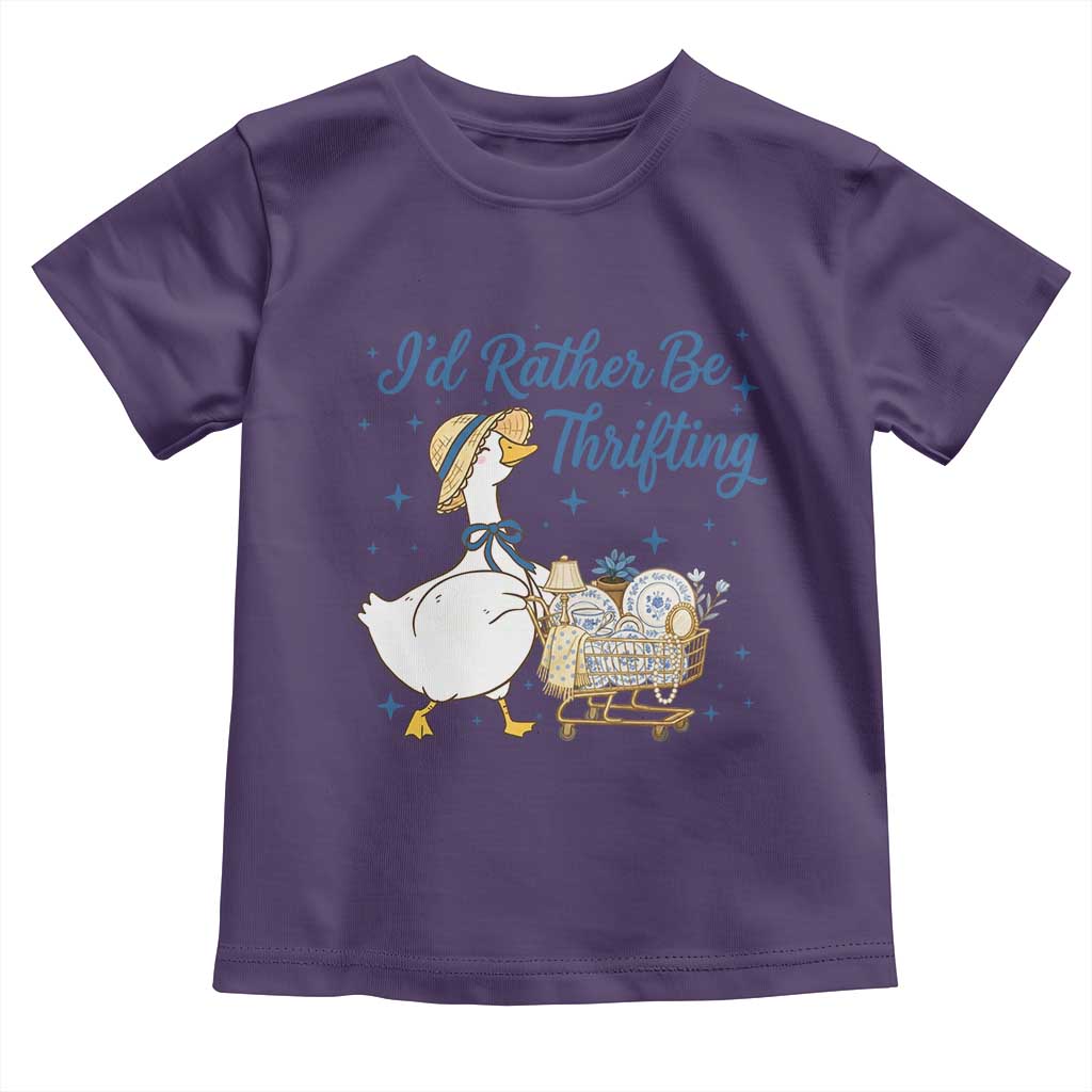 Silly Goose I Would Rather Be Thrifting Toddler T Shirt Funny Shopping Goose