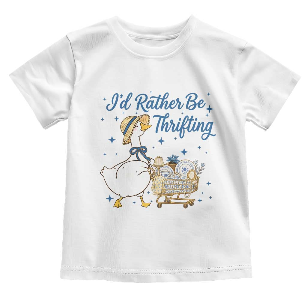 Silly Goose I Would Rather Be Thrifting Toddler T Shirt Funny Shopping Goose