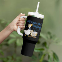 Silly Goose I Would Rather Be Thrifting Tumbler With Handle Funny Shopping Goose