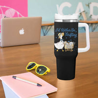 Silly Goose I Would Rather Be Thrifting Tumbler With Handle Funny Shopping Goose