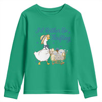 Silly Goose I Would Rather Be Thrifting Youth Sweatshirt Funny Shopping Goose