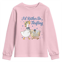 Silly Goose I Would Rather Be Thrifting Youth Sweatshirt Funny Shopping Goose