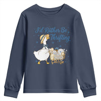 Silly Goose I Would Rather Be Thrifting Youth Sweatshirt Funny Shopping Goose