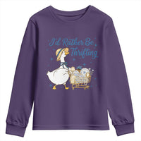 Silly Goose I Would Rather Be Thrifting Youth Sweatshirt Funny Shopping Goose