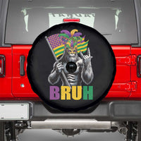 Funny Mardi Gras Bigfoot Bruh Spare Tire Cover Sasquatch Carnival NOLA American Flag