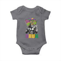 Funny Mardi Gras Bigfoot Bruh Baby Onesie Sasquatch Carnival NOLA American Flag