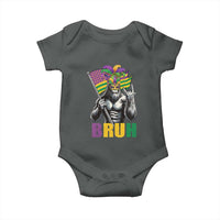 Funny Mardi Gras Bigfoot Bruh Baby Onesie Sasquatch Carnival NOLA American Flag