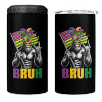Funny Mardi Gras Bigfoot Bruh 4 in 1 Can Cooler Tumbler Sasquatch Carnival NOLA American Flag
