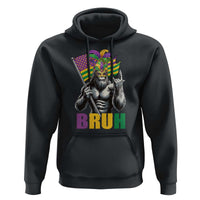 Funny Mardi Gras Bigfoot Bruh Hoodie Sasquatch Carnival NOLA American Flag