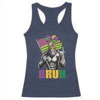 Funny Mardi Gras Bigfoot Bruh Racerback Tank Top Sasquatch Carnival NOLA American Flag