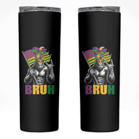 Funny Mardi Gras Bigfoot Bruh Skinny Tumbler Sasquatch Carnival NOLA American Flag