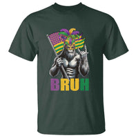 Funny Mardi Gras Bigfoot Bruh T Shirt Sasquatch Carnival NOLA American Flag
