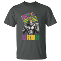 Funny Mardi Gras Bigfoot Bruh T Shirt Sasquatch Carnival NOLA American Flag